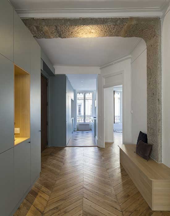 Projet rénovation appartement haussmanien lyon 3 - après travaux - entrée