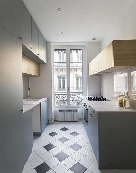 Projet rénovation appartement haussmanien lyon 3 - après travaux - cuisine
